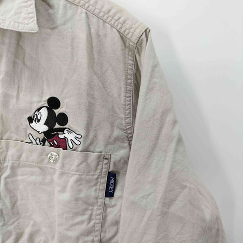 M ICKEY UNLIMITED 90s キャラクターポケット刺繍 長袖シャツ レディース
